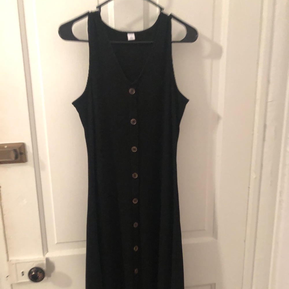 Black Sleeveless Old Navy Dress w/Front Buttons